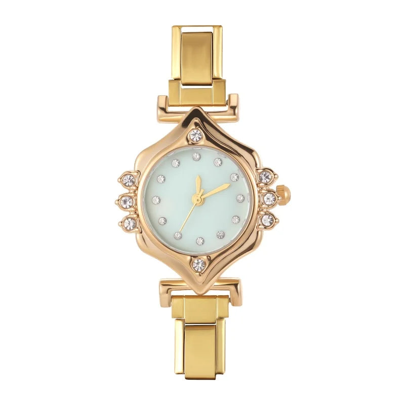 2025 Women Watches Small Round Watch Golden Luxury Wristwatches Ladies Fashion Gold Bracelet Watch Female Elegant Clock Women
