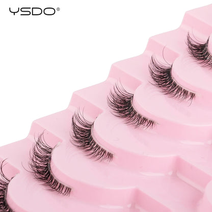 Half Lashes 3/7/10 Pairs Soft Natural 3D Mink Eyelashes Wispy Mink Lashes Makeup Volume Fluffy Half False Eyelash Cilios Tools