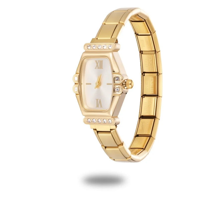 2025 Women Watches Small Round Watch Golden Luxury Wristwatches Ladies Fashion Gold Bracelet Watch Female Elegant Clock Women