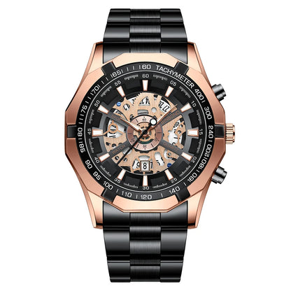 BINBONG Business Men's Watches Waterproof Calendar Luminous Fashion Quartz Watch For Man Stainless Steel Male Clock Reloj Hombre