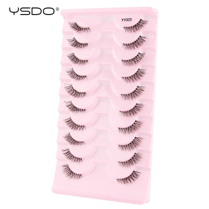 Half Lashes 3/7/10 Pairs Soft Natural 3D Mink Eyelashes Wispy Mink Lashes Makeup Volume Fluffy Half False Eyelash Cilios Tools