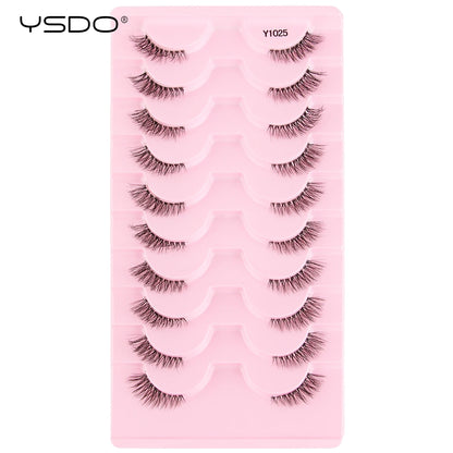 Half Lashes 3/7/10 Pairs Soft Natural 3D Mink Eyelashes Wispy Mink Lashes Makeup Volume Fluffy Half False Eyelash Cilios Tools