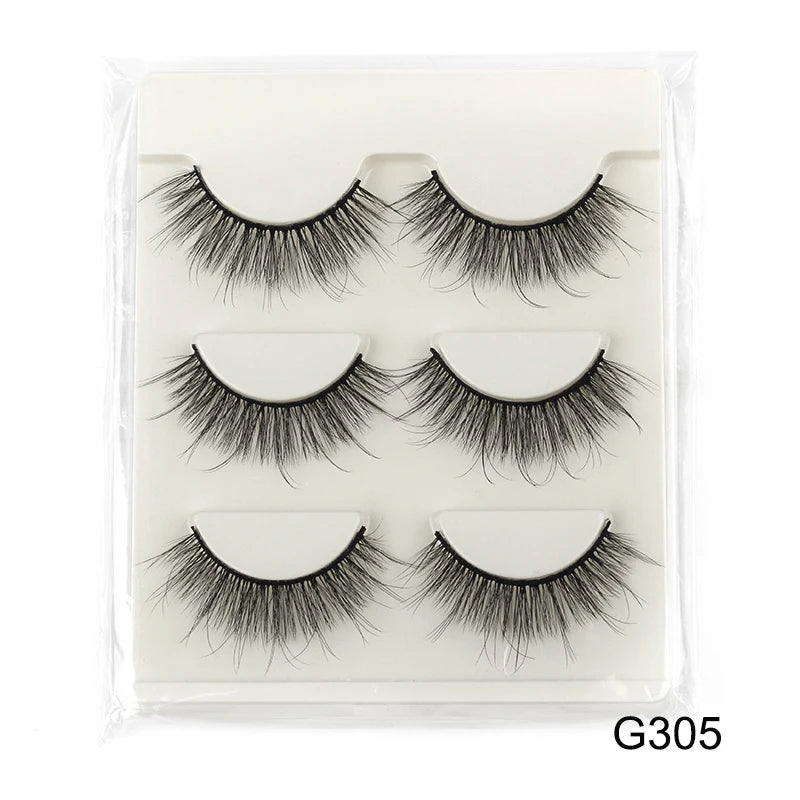 Half Lashes 3/7/10 Pairs Soft Natural 3D Mink Eyelashes Wispy Mink Lashes Makeup Volume Fluffy Half False Eyelash Cilios Tools