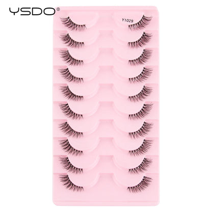 Half Lashes 3/7/10 Pairs Soft Natural 3D Mink Eyelashes Wispy Mink Lashes Makeup Volume Fluffy Half False Eyelash Cilios Tools