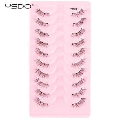 Half Lashes 3/7/10 Pairs Soft Natural 3D Mink Eyelashes Wispy Mink Lashes Makeup Volume Fluffy Half False Eyelash Cilios Tools