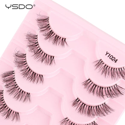 Half Lashes 3/7/10 Pairs Soft Natural 3D Mink Eyelashes Wispy Mink Lashes Makeup Volume Fluffy Half False Eyelash Cilios Tools