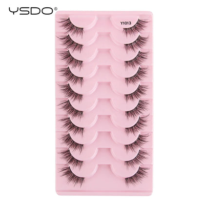 Half Lashes 3/7/10 Pairs Soft Natural 3D Mink Eyelashes Wispy Mink Lashes Makeup Volume Fluffy Half False Eyelash Cilios Tools