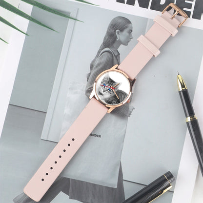 Son Watches for Women Friend Woman Watch Wife Family Logo Cat Women's Wristwatch DIY Dial Quartz Handcuffs Pet Custom Made Photo