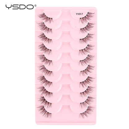 Half Lashes 3/7/10 Pairs Soft Natural 3D Mink Eyelashes Wispy Mink Lashes Makeup Volume Fluffy Half False Eyelash Cilios Tools