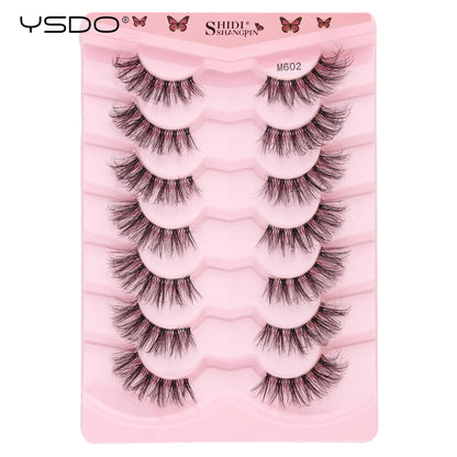 Half Lashes 3/7/10 Pairs Soft Natural 3D Mink Eyelashes Wispy Mink Lashes Makeup Volume Fluffy Half False Eyelash Cilios Tools