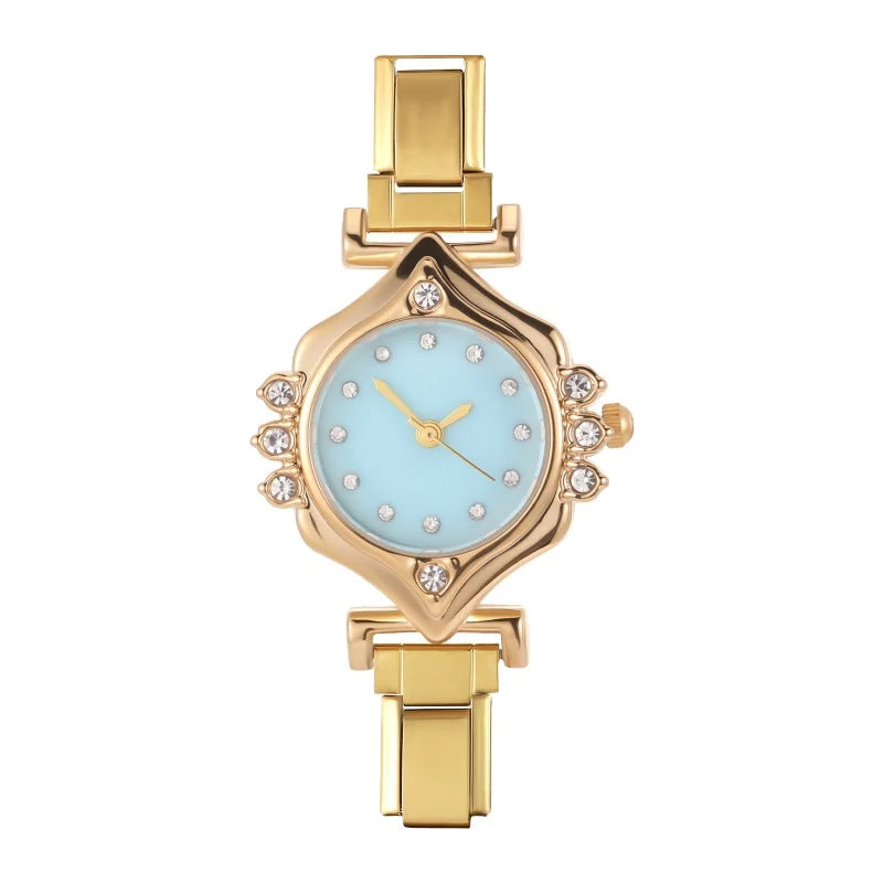 2025 Women Watches Small Round Watch Golden Luxury Wristwatches Ladies Fashion Gold Bracelet Watch Female Elegant Clock Women