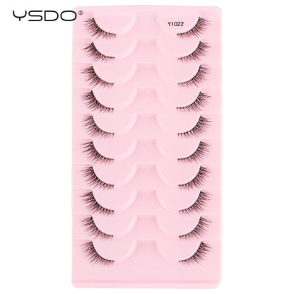 Half Lashes 3/7/10 Pairs Soft Natural 3D Mink Eyelashes Wispy Mink Lashes Makeup Volume Fluffy Half False Eyelash Cilios Tools