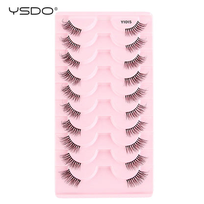 Half Lashes 3/7/10 Pairs Soft Natural 3D Mink Eyelashes Wispy Mink Lashes Makeup Volume Fluffy Half False Eyelash Cilios Tools