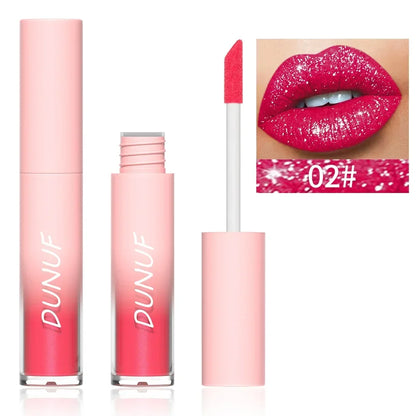 18 Color Sexy Red Diamond Glitter Lip Gloss Metallic Waterproof Long Lasting Matte Shimmer Liquid Lipstick Women Makeup Cosmetic