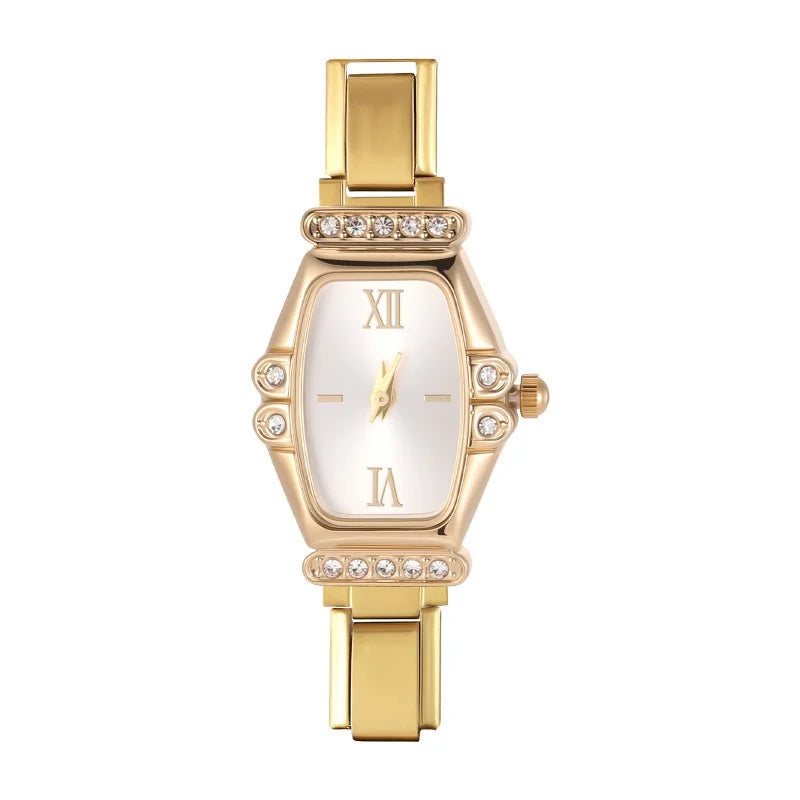 2025 Women Watches Small Round Watch Golden Luxury Wristwatches Ladies Fashion Gold Bracelet Watch Female Elegant Clock Women