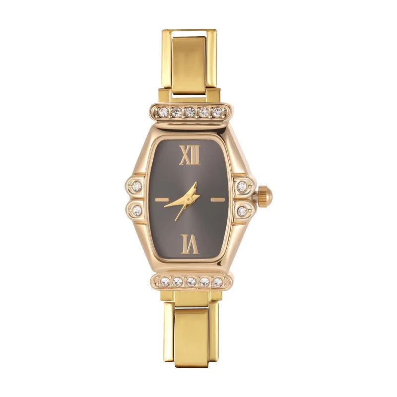 2025 Women Watches Small Round Watch Golden Luxury Wristwatches Ladies Fashion Gold Bracelet Watch Female Elegant Clock Women