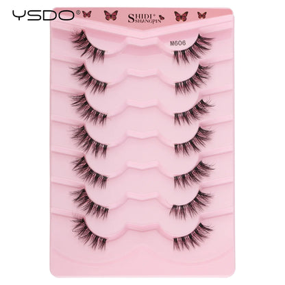 Half Lashes 3/7/10 Pairs Soft Natural 3D Mink Eyelashes Wispy Mink Lashes Makeup Volume Fluffy Half False Eyelash Cilios Tools