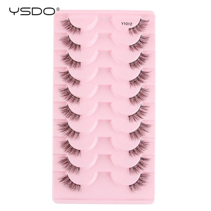 Half Lashes 3/7/10 Pairs Soft Natural 3D Mink Eyelashes Wispy Mink Lashes Makeup Volume Fluffy Half False Eyelash Cilios Tools