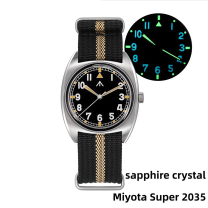 Militado ML17 Watch Miyota Super 2035/ GL12 Quartz Movement Watch  C3 And BGW9 Luminova 100m Waterproof Stainless Steel Watches