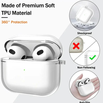 Soft Clear TPU Earphone Case For Airpods Pro 3 2025 Airpods 4 2024 Shockproof Transparent Cover For Airpods 2 3 2021 Shell Case