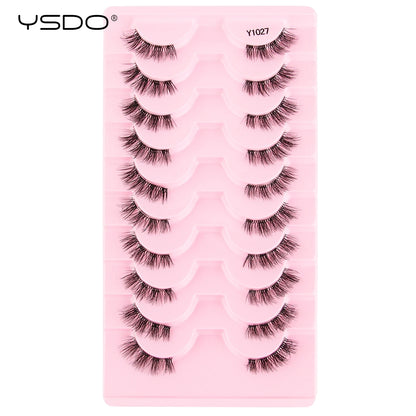 Half Lashes 3/7/10 Pairs Soft Natural 3D Mink Eyelashes Wispy Mink Lashes Makeup Volume Fluffy Half False Eyelash Cilios Tools