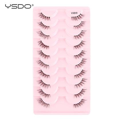 Half Lashes 3/7/10 Pairs Soft Natural 3D Mink Eyelashes Wispy Mink Lashes Makeup Volume Fluffy Half False Eyelash Cilios Tools