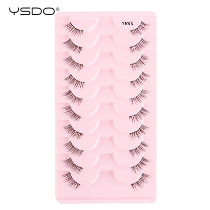 Half Lashes 3/7/10 Pairs Soft Natural 3D Mink Eyelashes Wispy Mink Lashes Makeup Volume Fluffy Half False Eyelash Cilios Tools
