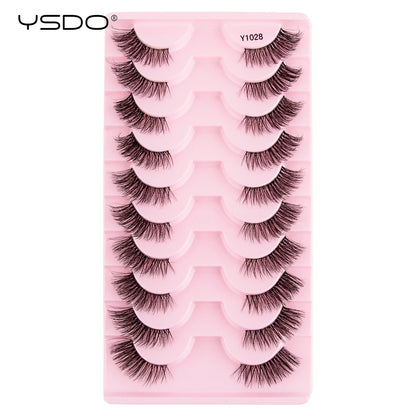 Half Lashes 3/7/10 Pairs Soft Natural 3D Mink Eyelashes Wispy Mink Lashes Makeup Volume Fluffy Half False Eyelash Cilios Tools