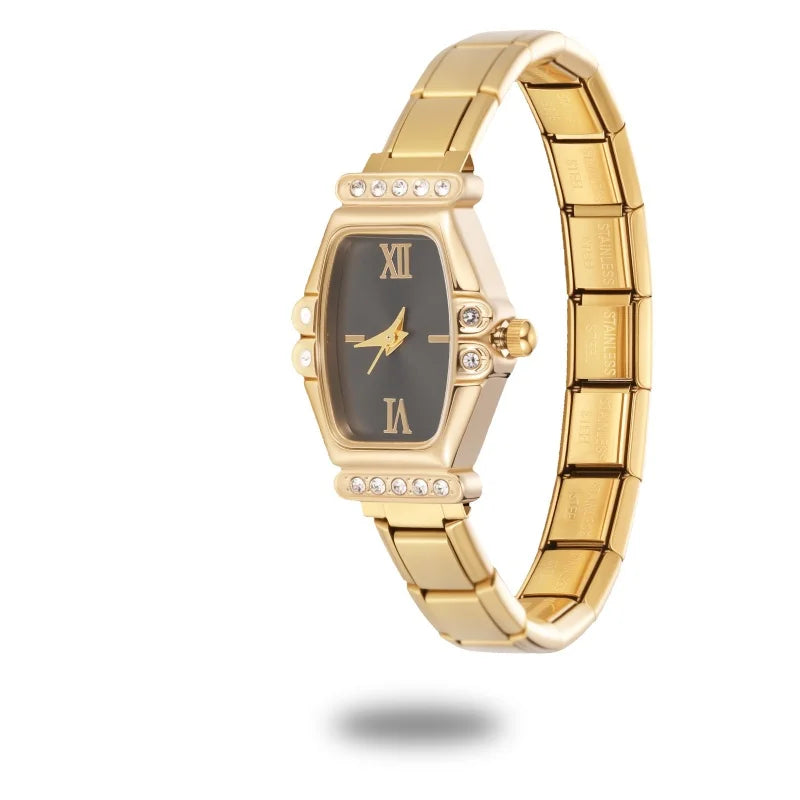 2025 Women Watches Small Round Watch Golden Luxury Wristwatches Ladies Fashion Gold Bracelet Watch Female Elegant Clock Women