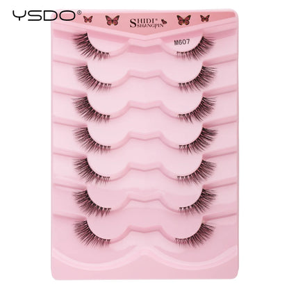 Half Lashes 3/7/10 Pairs Soft Natural 3D Mink Eyelashes Wispy Mink Lashes Makeup Volume Fluffy Half False Eyelash Cilios Tools