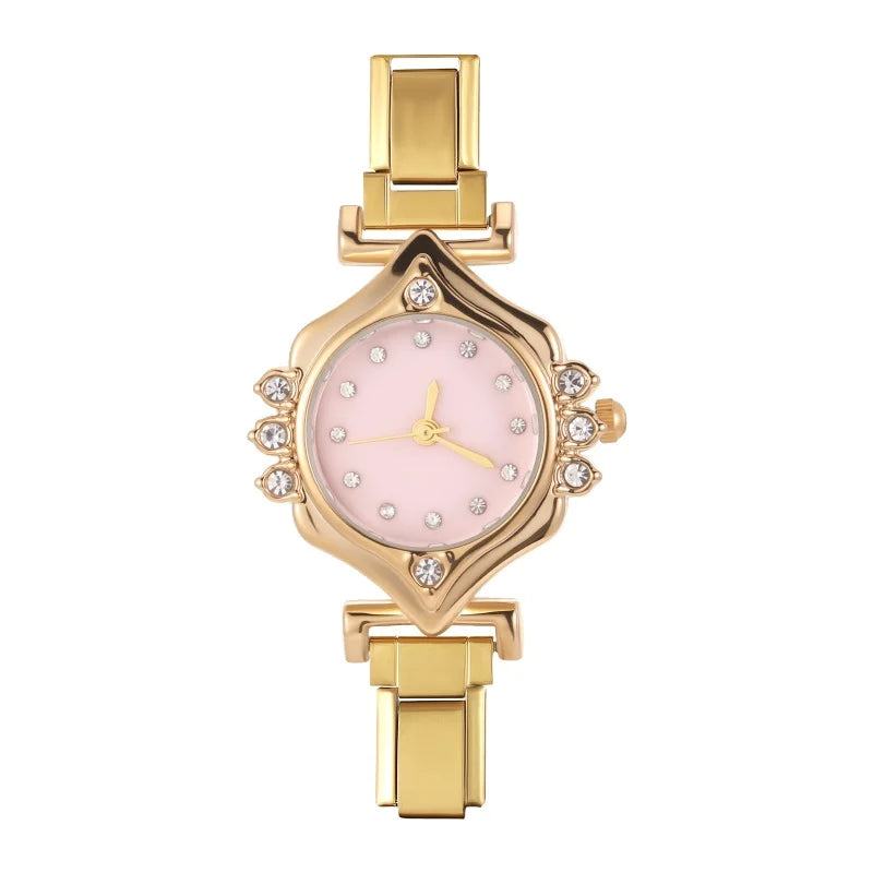 2025 Women Watches Small Round Watch Golden Luxury Wristwatches Ladies Fashion Gold Bracelet Watch Female Elegant Clock Women