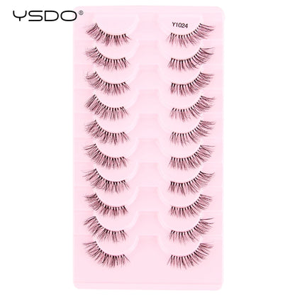 Half Lashes 3/7/10 Pairs Soft Natural 3D Mink Eyelashes Wispy Mink Lashes Makeup Volume Fluffy Half False Eyelash Cilios Tools