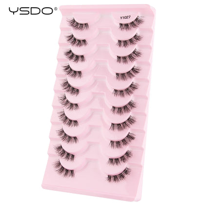 Half Lashes 3/7/10 Pairs Soft Natural 3D Mink Eyelashes Wispy Mink Lashes Makeup Volume Fluffy Half False Eyelash Cilios Tools