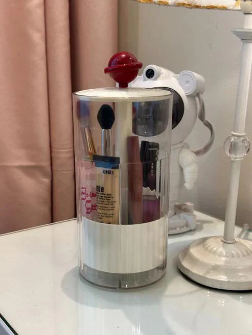 Rotating Makeup Organizer Cylinder with Lid